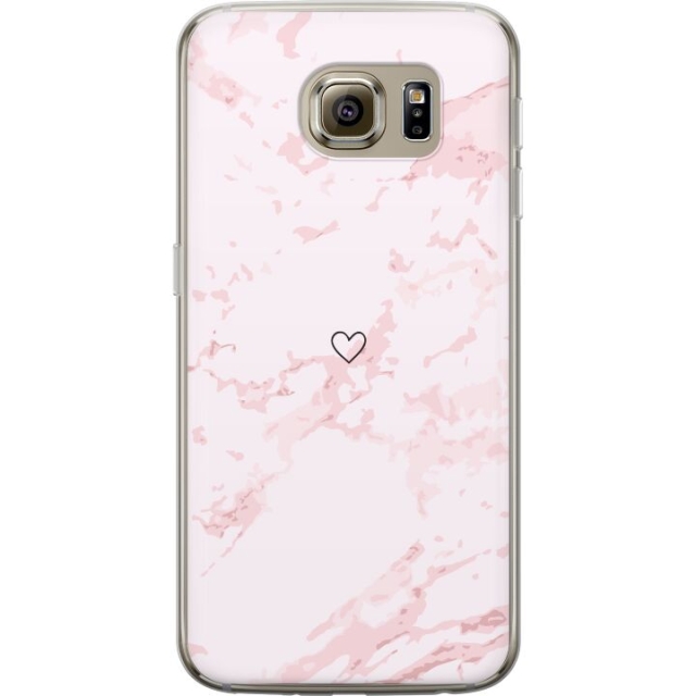 Mobile case for Samsung Galaxy S6 with Pink Heart design