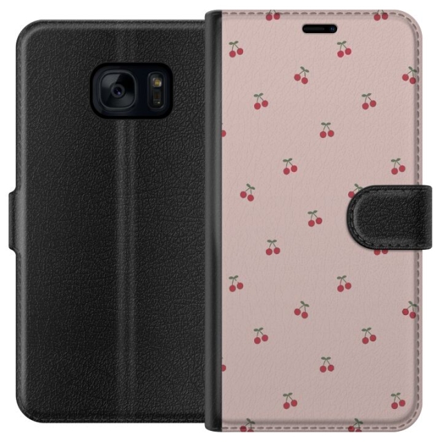 Wallet case for Samsung Galaxy S7 with Cherry design