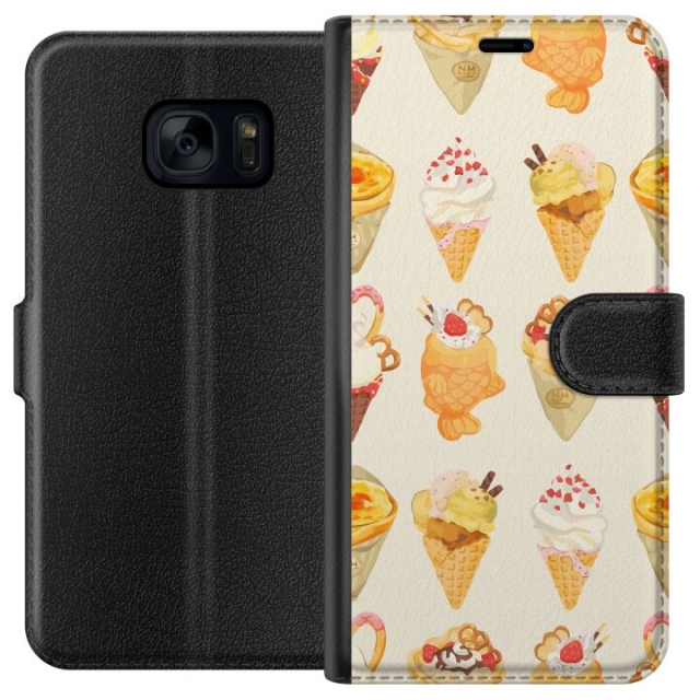 Wallet case for Samsung Galaxy S7 with Glassy design