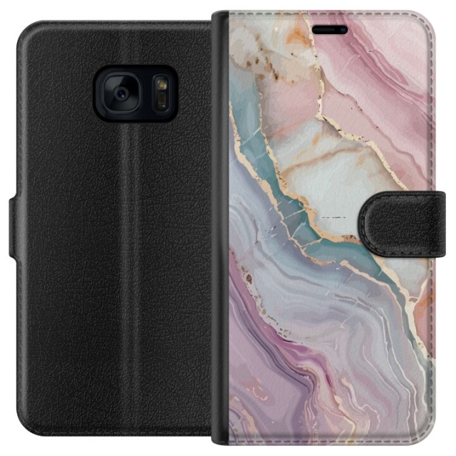 Wallet case for Samsung Galaxy S7 with Marble design