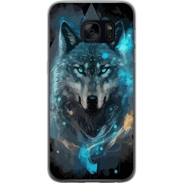 Mobile case for Samsung Galaxy S7 with Wolf design