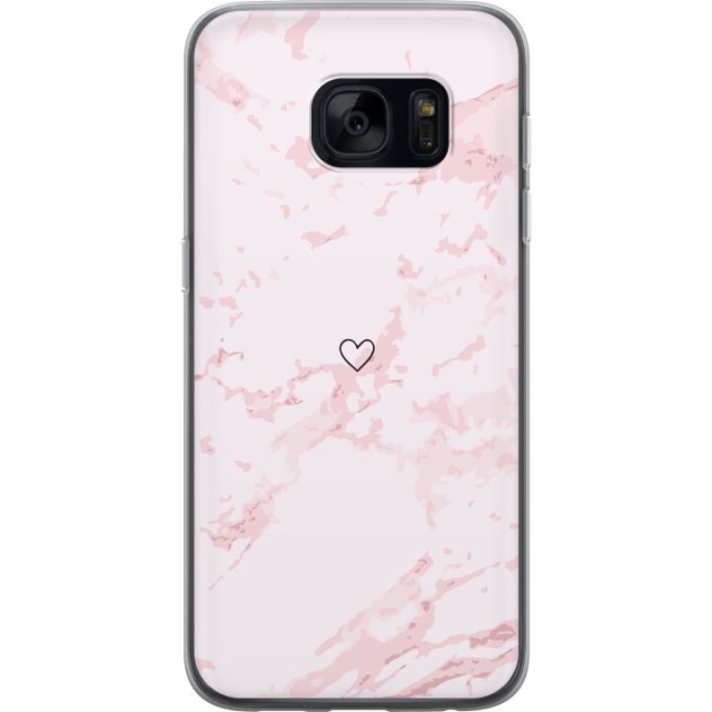 Mobile case for Samsung Galaxy S7 with Pink Heart design