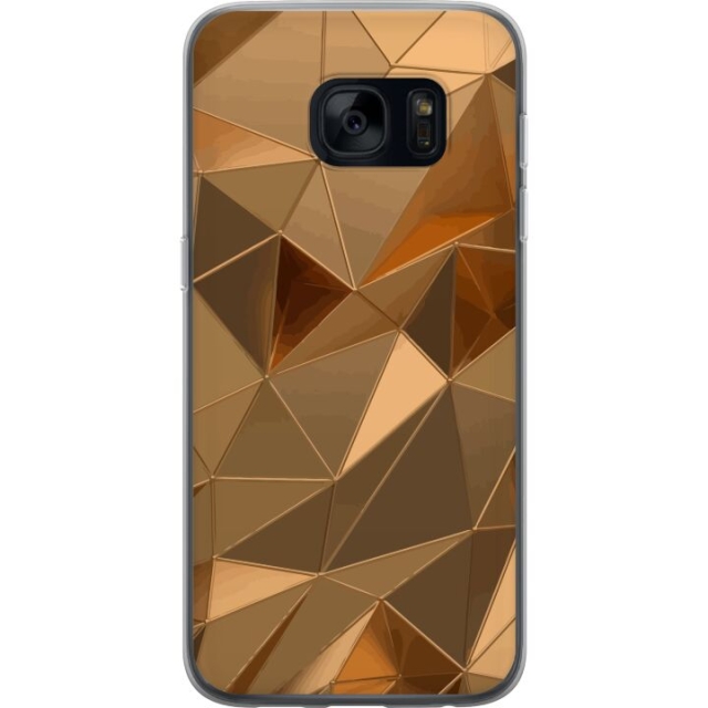 Mobile case for Samsung Galaxy S7 with 3D Gold design
