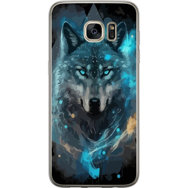 Mobile case for Samsung Galaxy S7 edge with Wolf design