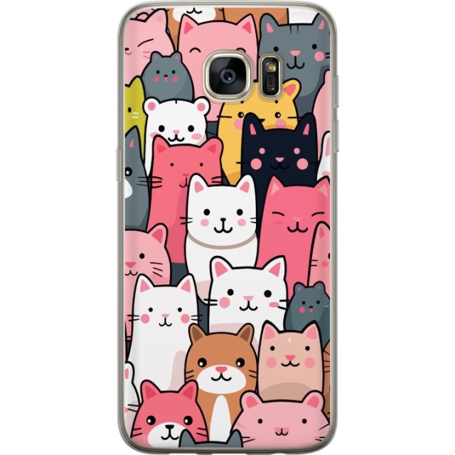 Mobile case for Samsung Galaxy S7 edge with Cat pattern design