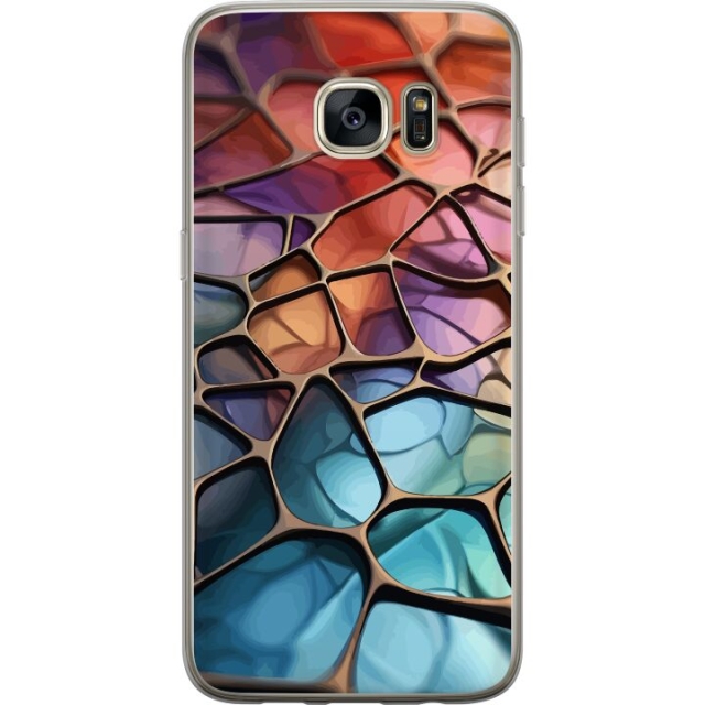 Mobile case for Samsung Galaxy S7 edge with Metallic pattern design