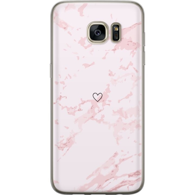 Mobile case for Samsung Galaxy S7 edge with Pink Heart design