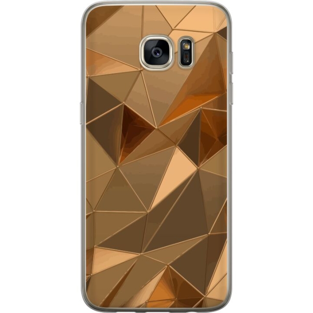 Mobile case for Samsung Galaxy S7 edge with 3D Gold design