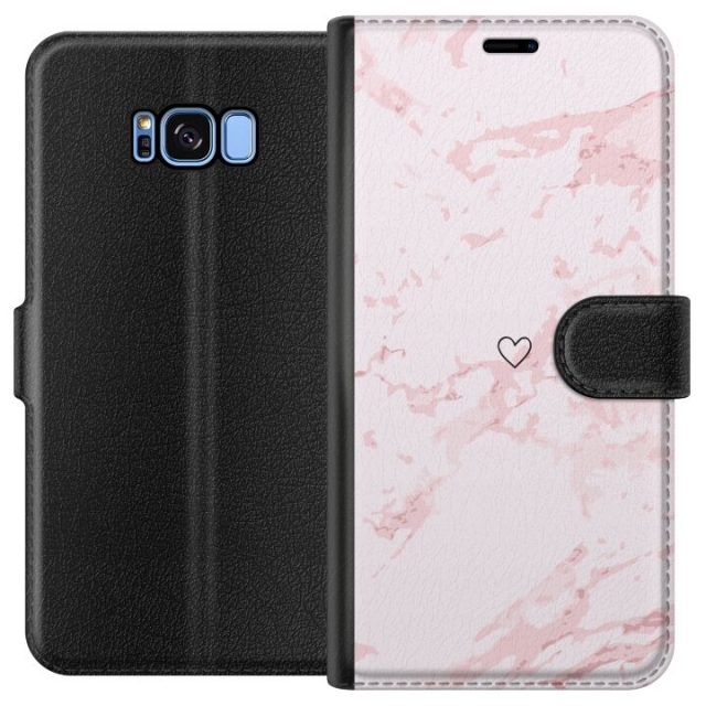 Wallet case for Samsung Galaxy S8 with Pink Heart design