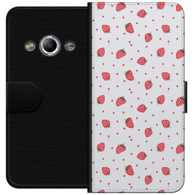 Wallet case for Samsung Galaxy Xcover 3 with Strawberries design