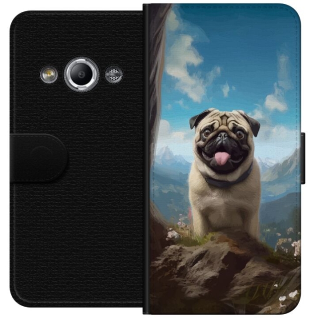 Wallet case for Samsung Galaxy Xcover 3 with Happy Dog design