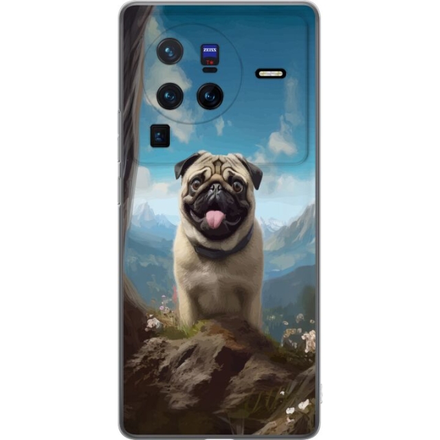 Mobile case for vivo X80 Pro with Happy Dog design