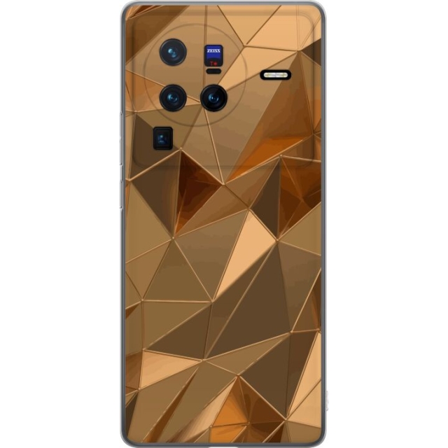 Mobile case for vivo X80 Pro with 3D Gold design