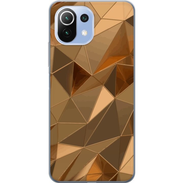 Mobile case for Xiaomi 11 Lite 5G NE with 3D Gold design