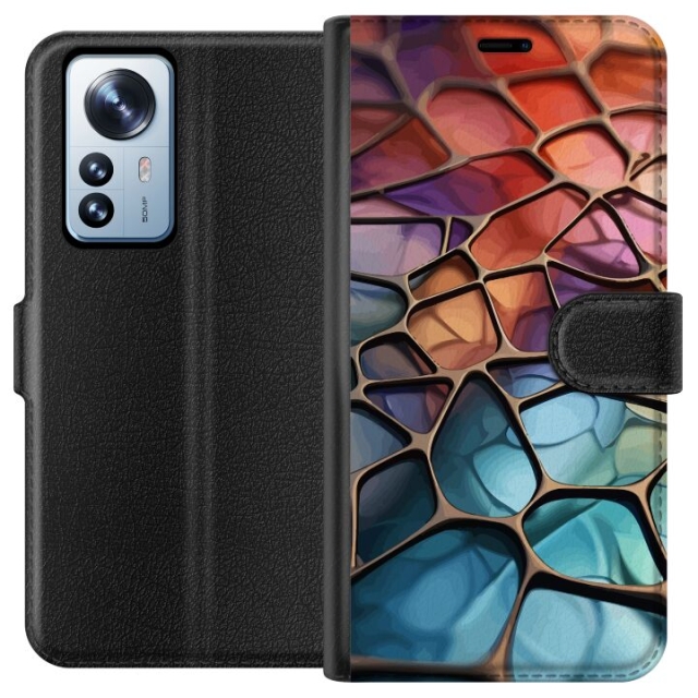 Wallet case for Xiaomi 12 Pro with Metallic pattern design