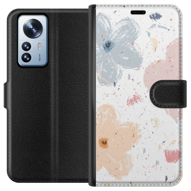 Wallet case for Xiaomi 12 Pro with Flowers design