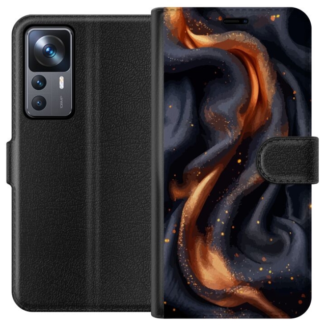 Wallet case for Xiaomi 12T with Fiery silk design