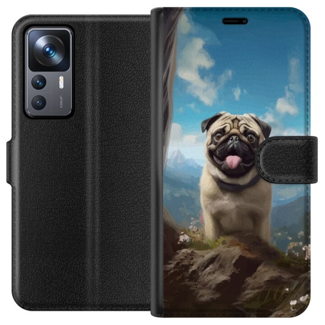 Wallet case for Xiaomi 12T with Happy Dog design