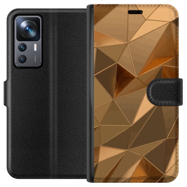 Wallet case for Xiaomi 12T Pro with 3D Gold design