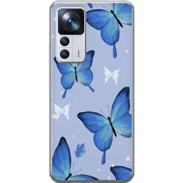 Mobile case for Xiaomi 12T Pro with Blue butterflies design