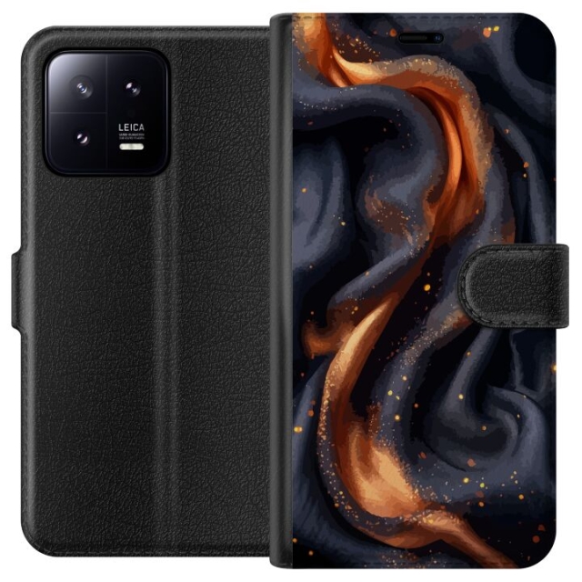 Wallet case for Xiaomi 13 with Fiery silk design