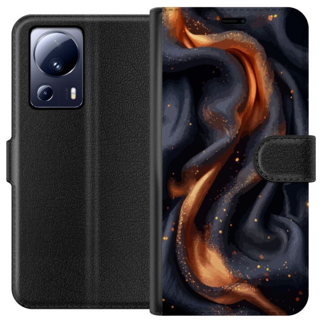 Wallet case for Xiaomi 13 Lite with Fiery silk design