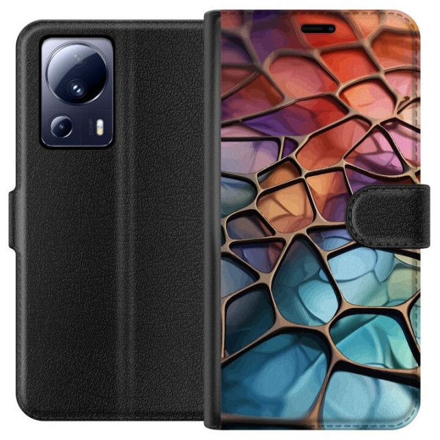 Wallet case for Xiaomi 13 Lite with Metallic pattern design