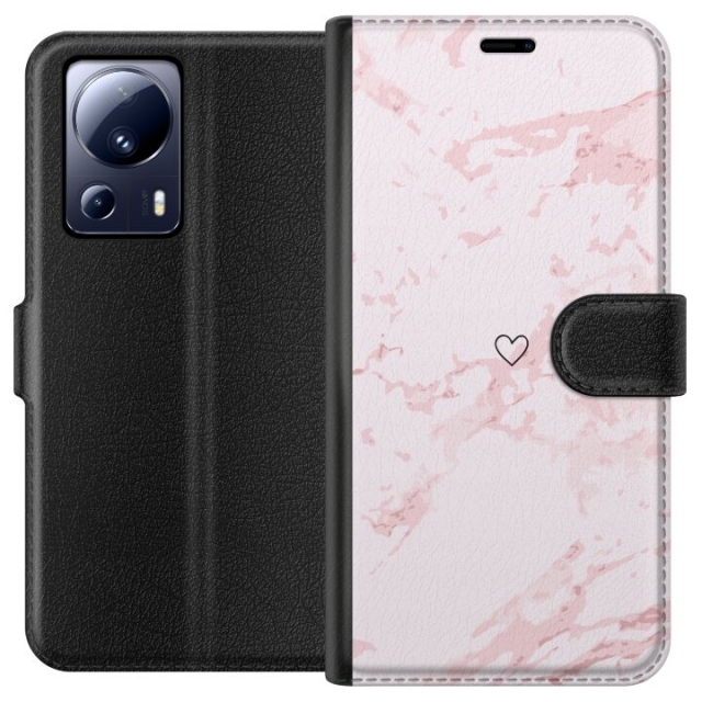 Wallet case for Xiaomi 13 Lite with Pink Heart design