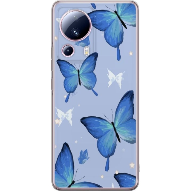 Mobile case for Xiaomi 13 Lite with Blue butterflies design