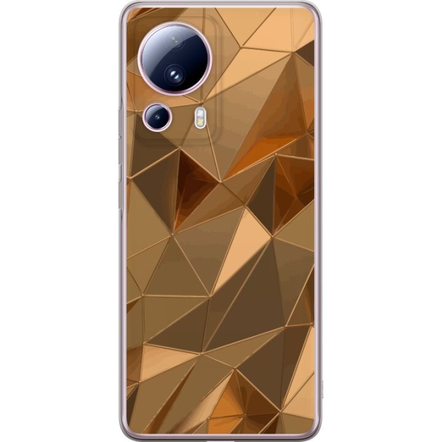 Mobile case for Xiaomi 13 Lite with 3D Gold design
