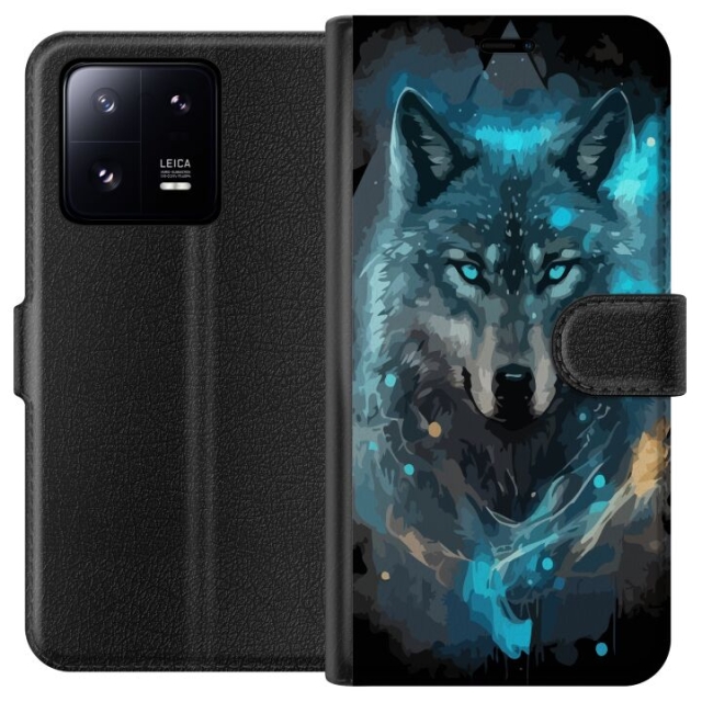Wallet case for Xiaomi 13 Pro with Wolf design
