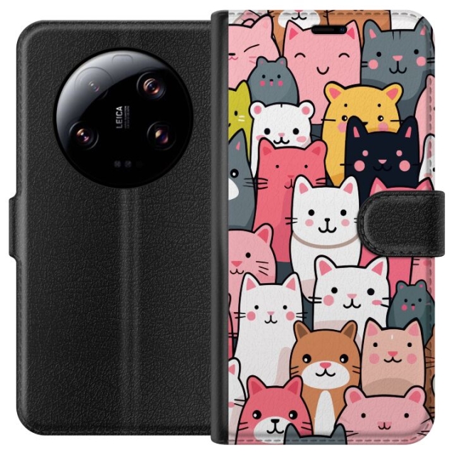Wallet case for Xiaomi 13 Ultra with Cat pattern design