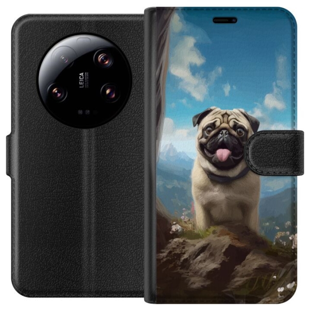 Wallet case for Xiaomi 13 Ultra with Happy Dog design