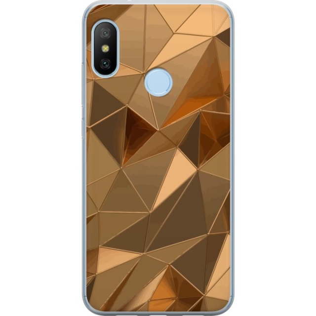 Mobile case for Xiaomi Mi A2 Lite with 3D Gold design