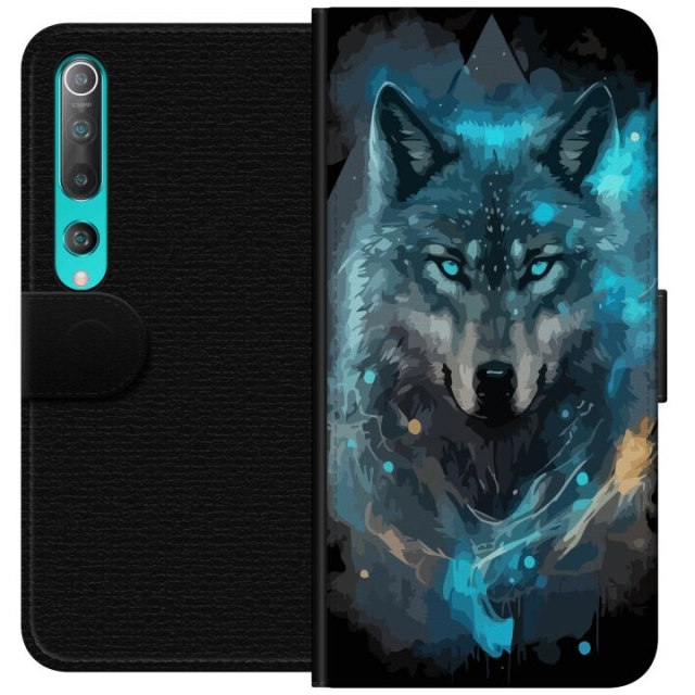 Wallet case for Xiaomi Mi 10 5G with Wolf design