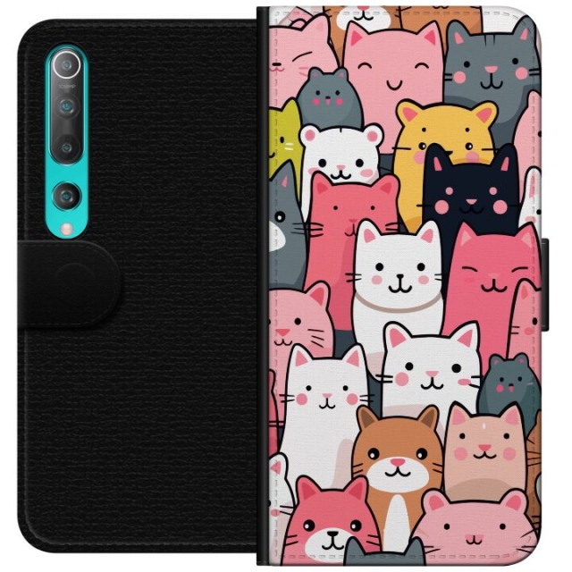 Wallet case for Xiaomi Mi 10 5G with Cat pattern design