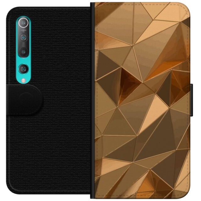 Wallet case for Xiaomi Mi 10 5G with 3D Gold design