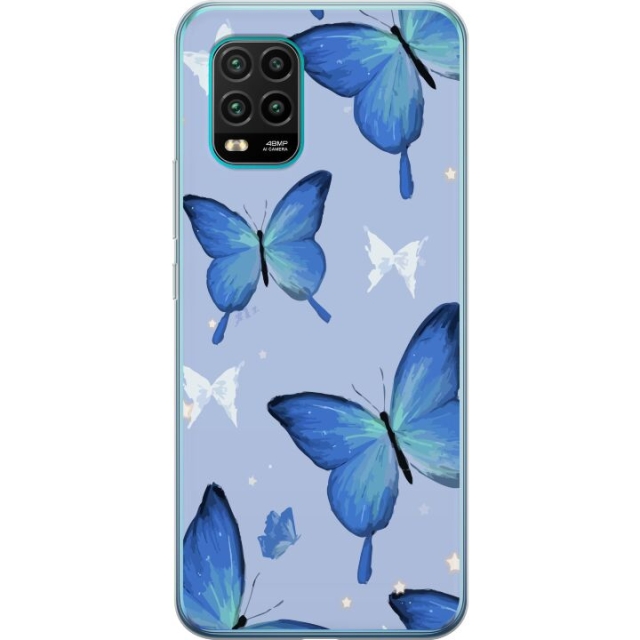 Mobile case for Xiaomi Mi 10 Lite 5G with Blue butterflies design