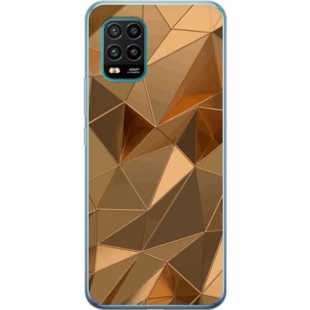 Mobile case for Xiaomi Mi 10 Lite 5G with 3D Gold design