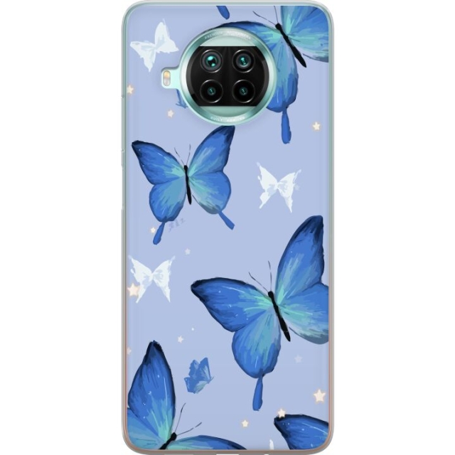 Mobile case for Xiaomi Mi 10T Lite 5G with Blue butterflies design