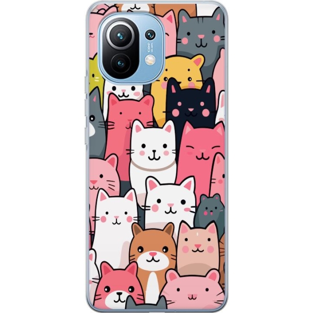Mobile case for Xiaomi Mi 11 with Cat pattern design