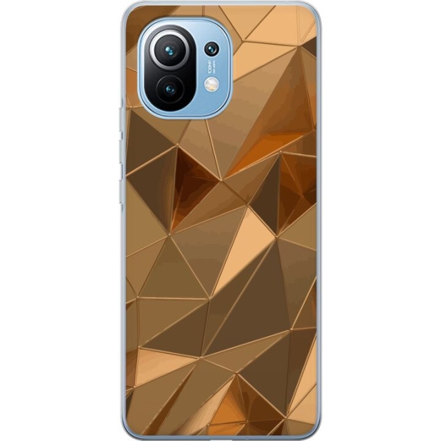 Mobile case for Xiaomi Mi 11 with 3D Gold design