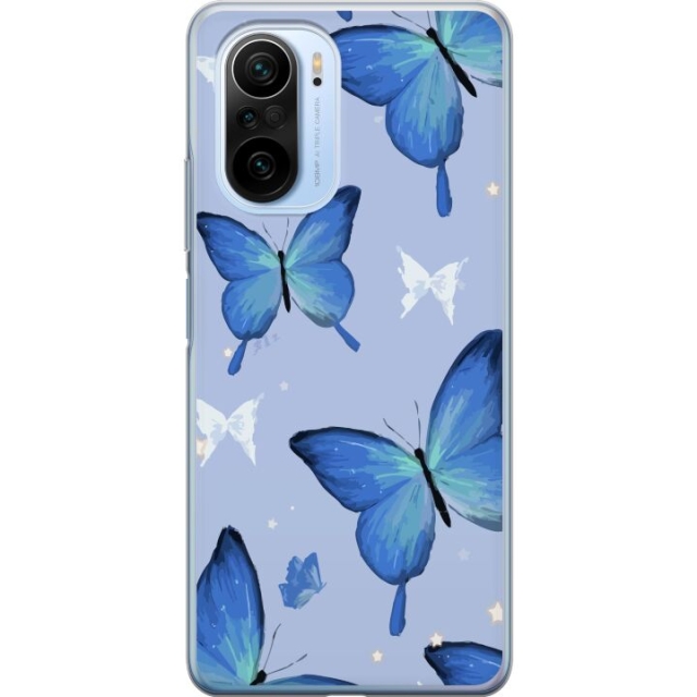 Mobile case for Xiaomi Mi 11i with Blue butterflies design