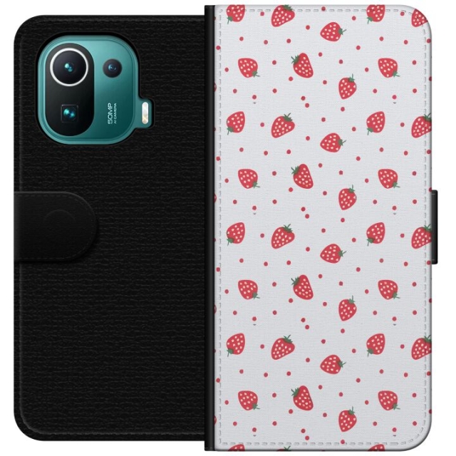 Wallet case for Xiaomi Mi 11 Pro with Strawberries design