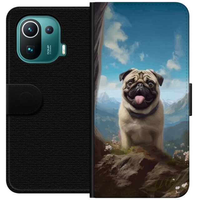 Wallet case for Xiaomi Mi 11 Pro with Happy Dog design