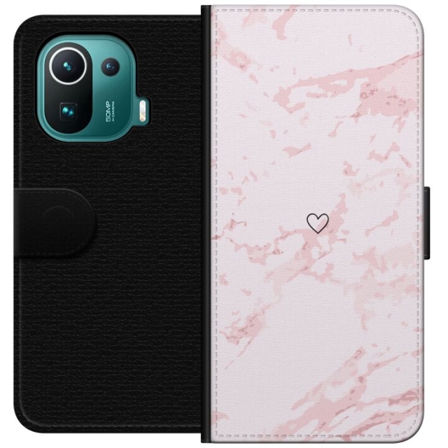 Wallet case for Xiaomi Mi 11 Pro with Pink Heart design