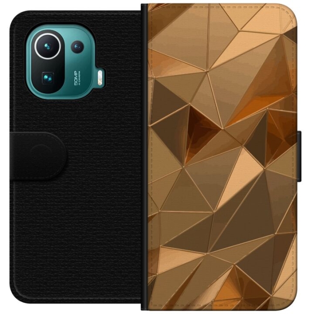 Wallet case for Xiaomi Mi 11 Pro with 3D Gold design
