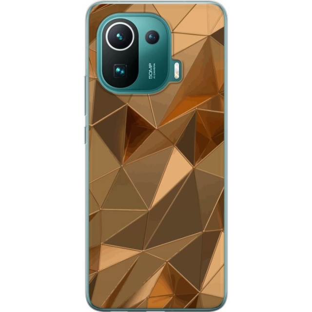 Mobile case for Xiaomi Mi 11 Pro with 3D Gold design