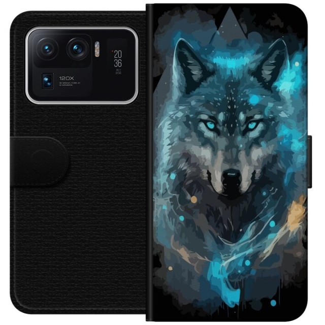 Wallet case for Xiaomi Mi 11 Ultra with Wolf design