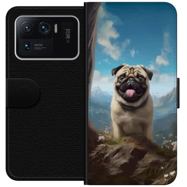 Wallet case for Xiaomi Mi 11 Ultra with Happy Dog design